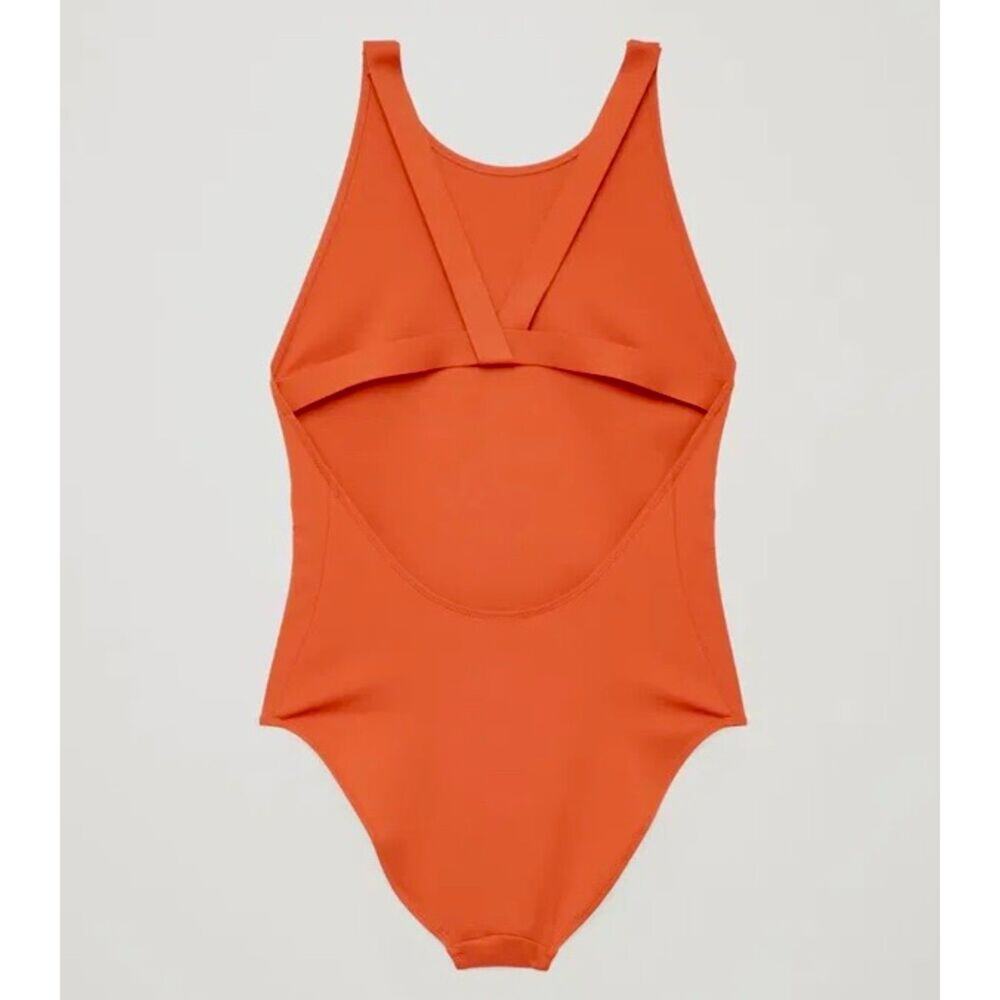 COS Twist Back Cutout One Piece Swimsuit Orange Size 10 Minimal Modern